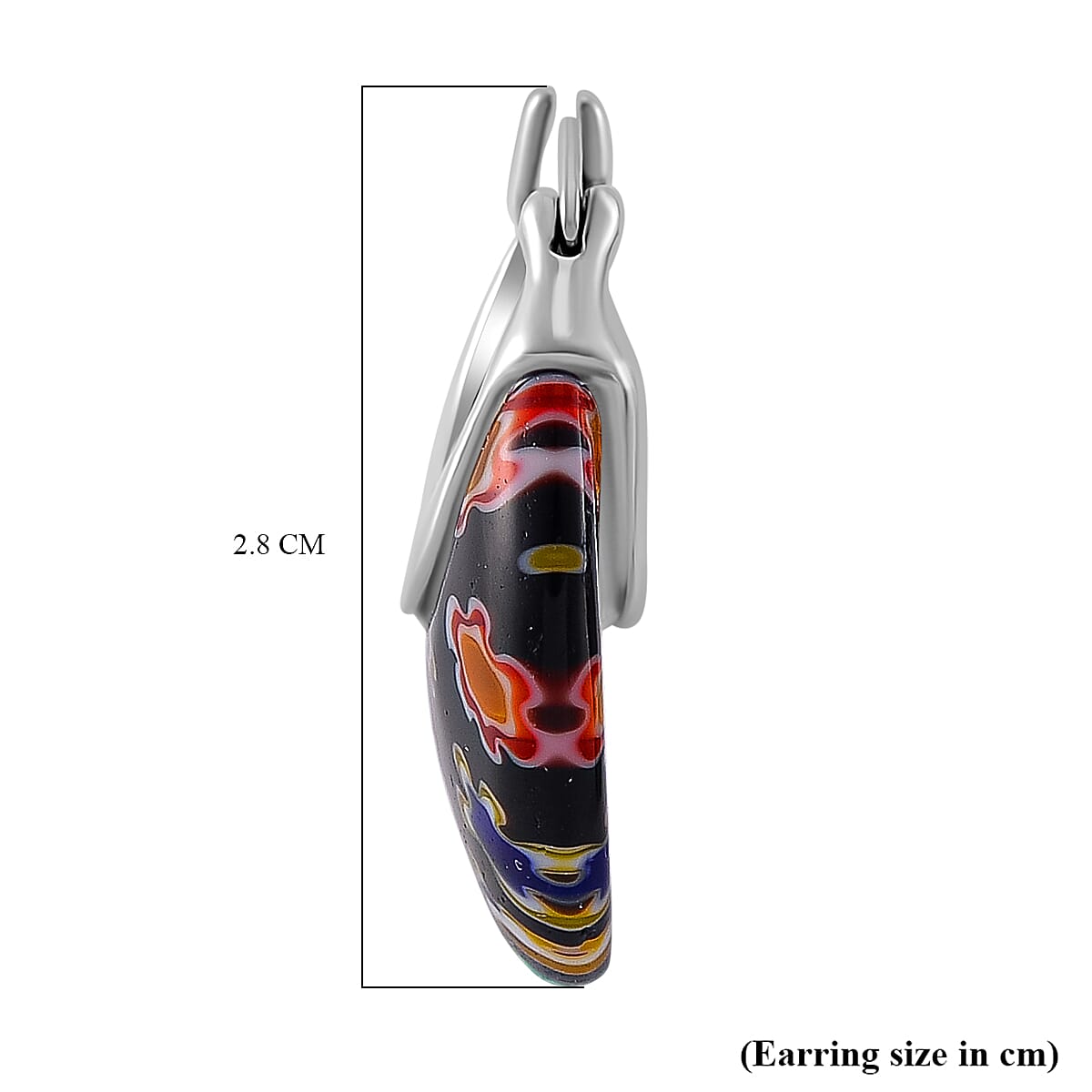 Black Colour Murano Style Glass Earrings