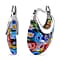 Multi Colour Murano Style Basket Earrings in Stainless Steel