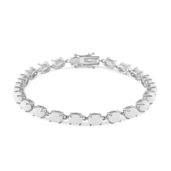 White Jade Linking Bracelet in Sterling Silver