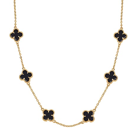 Designer Inspired Closeout - Black Agate Necklace ( Size 20) with Extender