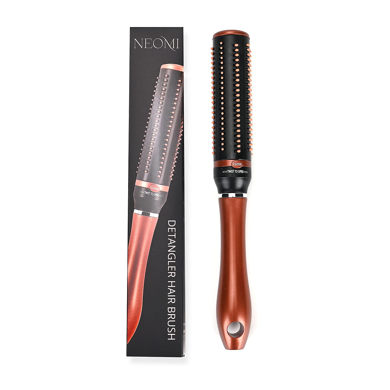 NEOMI Portable Storage Hair Comb with Retractable Bristle Technology - Brown