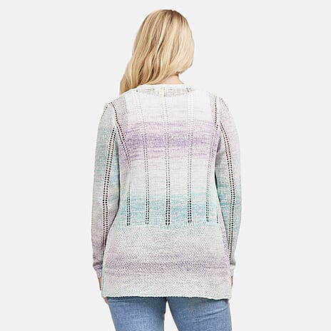 Mudflower Space Dye Cardigan (Size 12) - Lilac