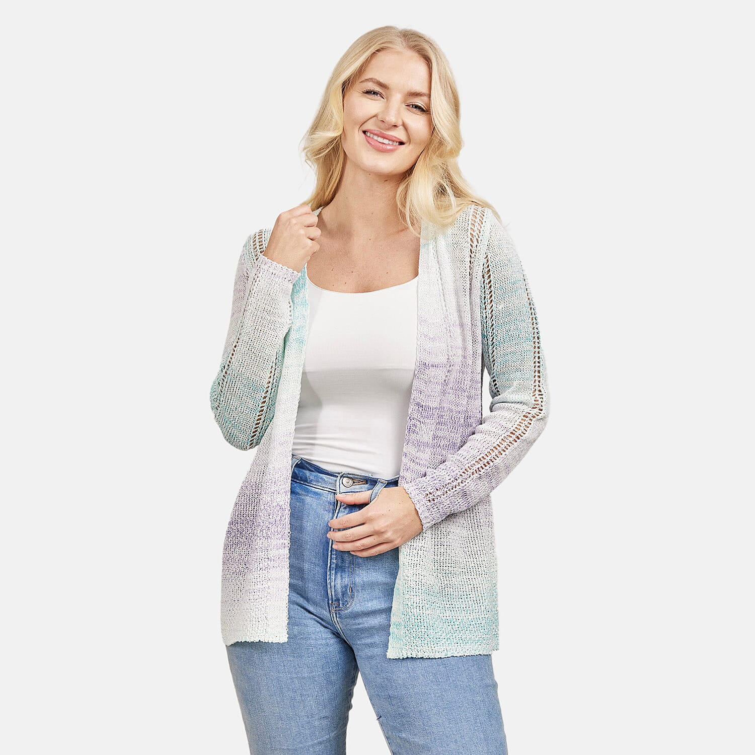 Mudflower Acrylic Cardigan (Size 1x1 cm) - Lilac