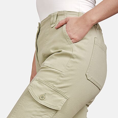 Mudflower Polyester Jean and Pant-Trouser (Size 1x1 cm) - Sage