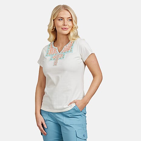 Mudflower Cotton TShirt  - Ivory