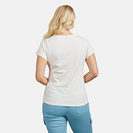 Mudflower Cotton TShirt  - Ivory