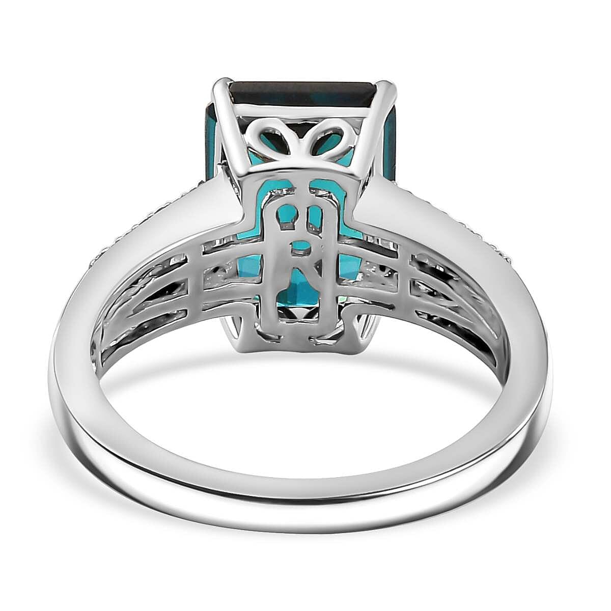 Biggest Indicolite Ring of the Year - Rhapsody 950 Platinum GSI Certified AAAA Mutuca Indicolite & Natural Diamond VS-E-F Ring 4.25 Ct, Platinum Wt 6.72 Gms. Biggest Indicolite Ring of the Year - Rhapsody 950 Platinum GSI Certified AAAA Mutuca Indicolite & Natural Diamond VS-E-F Ring 4.25 Ct, Platinum Wt 6.72 Gms.