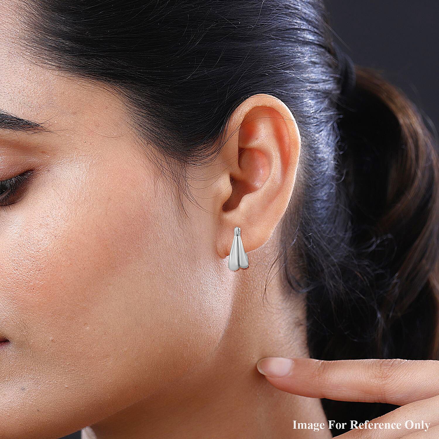 Designer Closeout - Fancy Hoop Earrings - Silver Colour