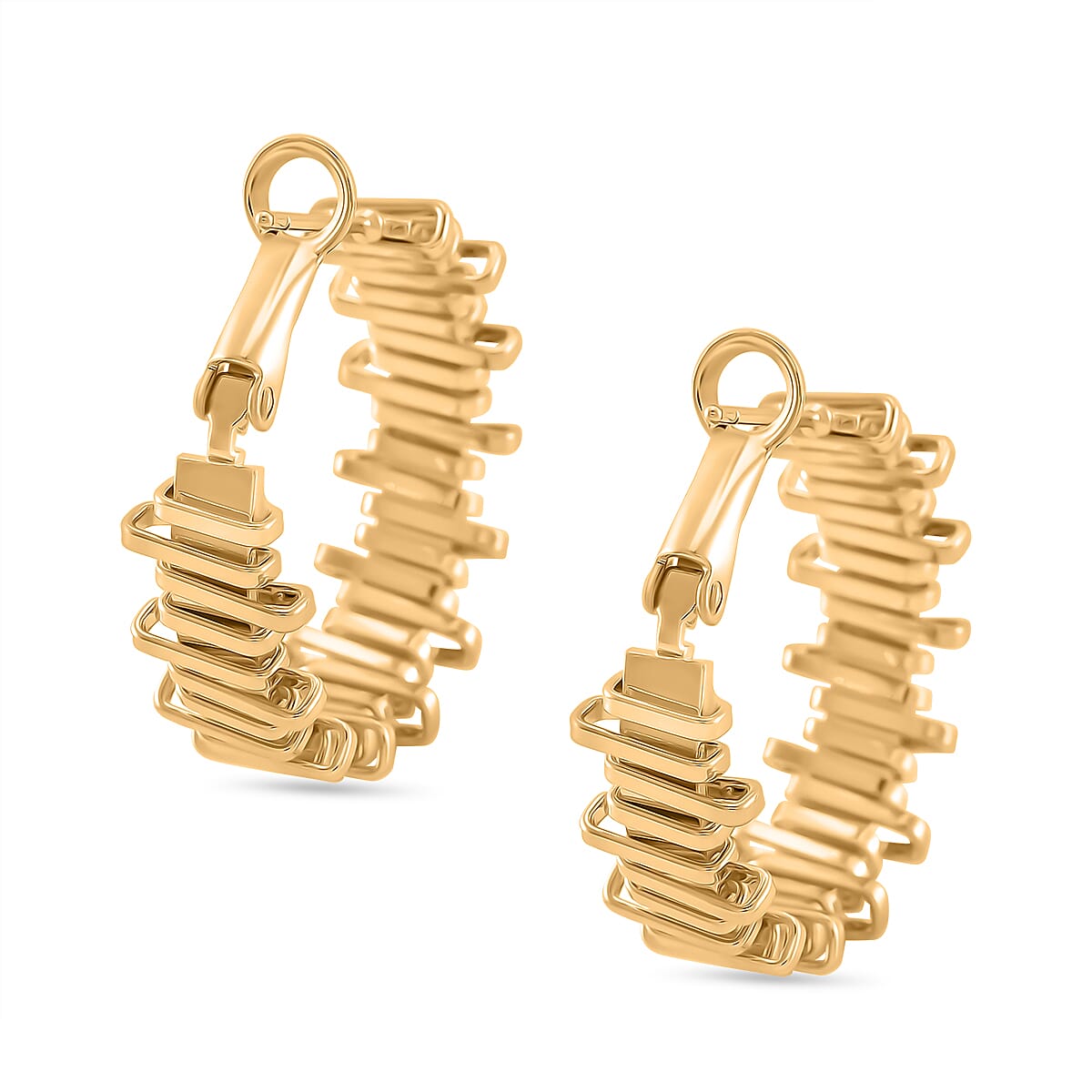 Designer Inspired - Stacker Hoop Earrings - Yellow