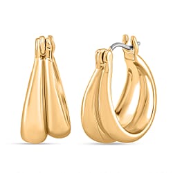 Designer Closeout - Fancy Hoop Earrings - Gold Colour