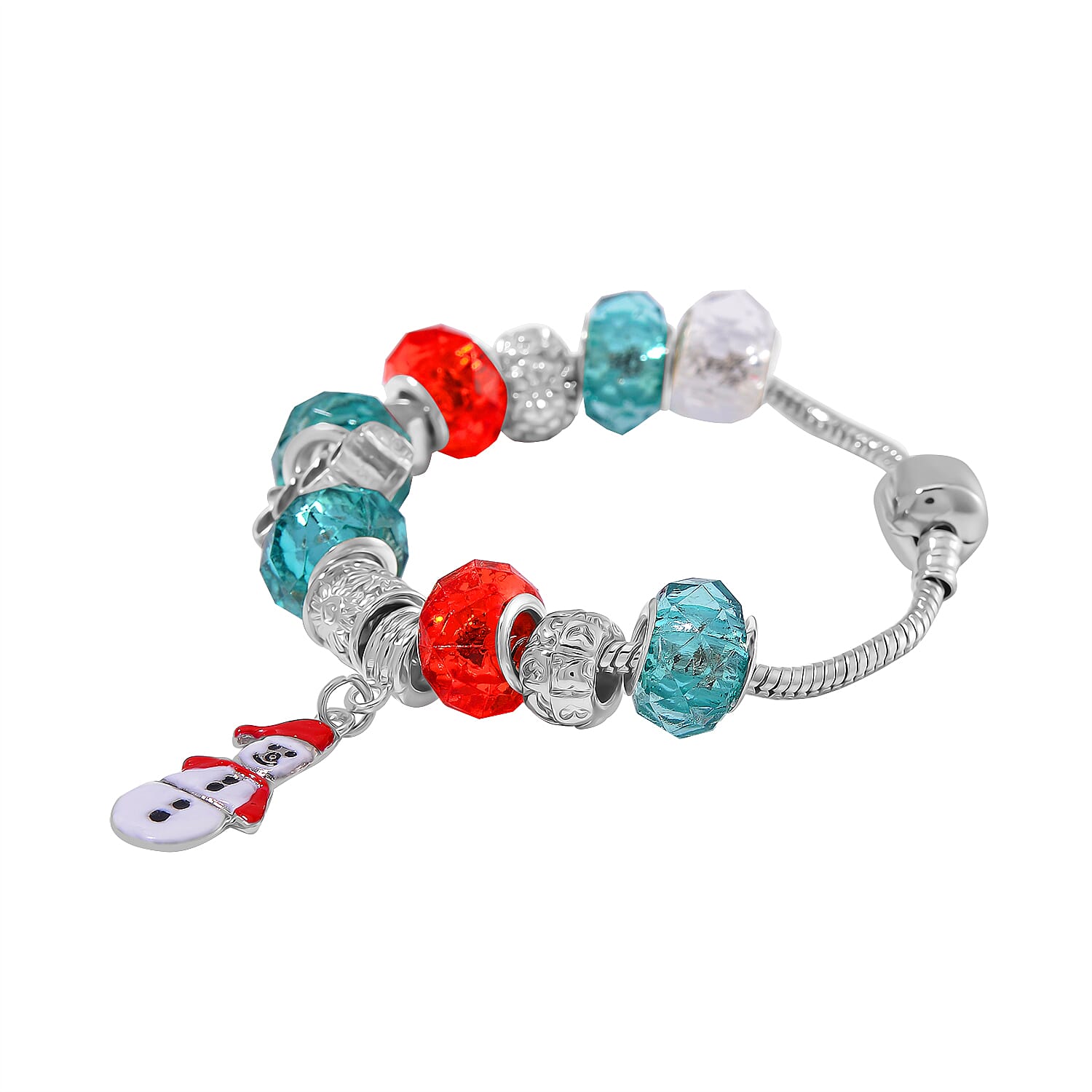 Multi Color Crystal Charm Bracelet (Size - 7.5)