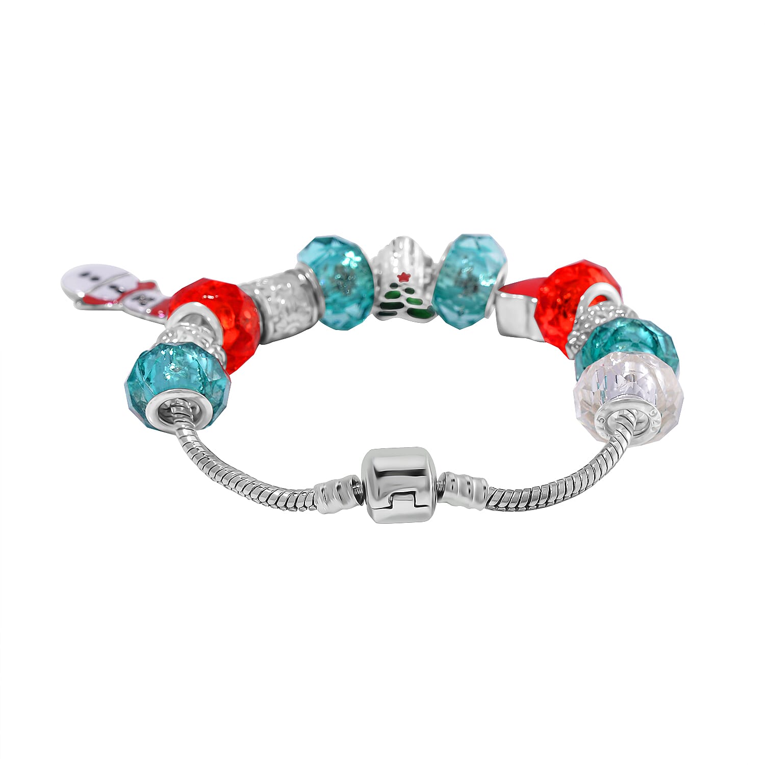 Multi Color Crystal Charm Bracelet (Size - 7.5)