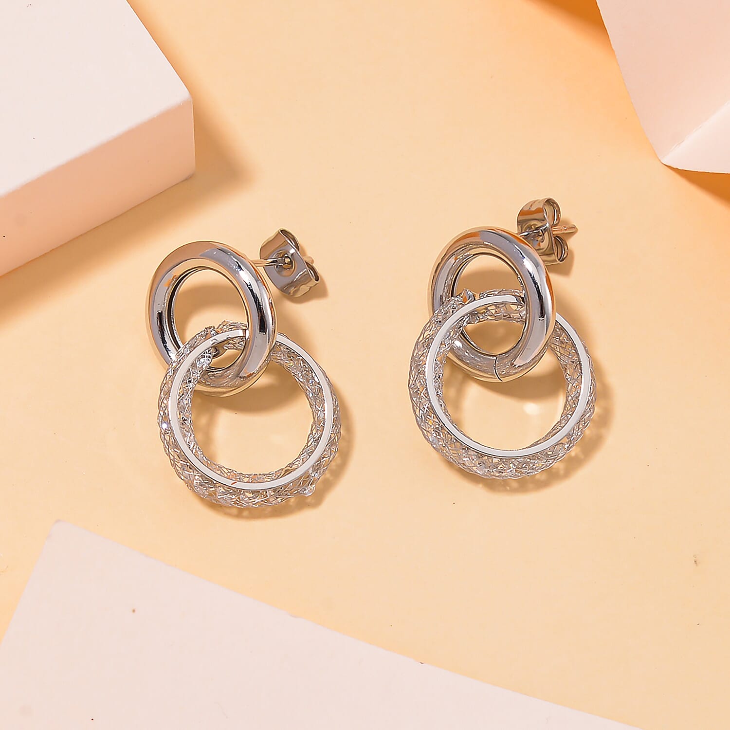 Designer Inspired- White CZ Earring With Push Back 4.90 Ct