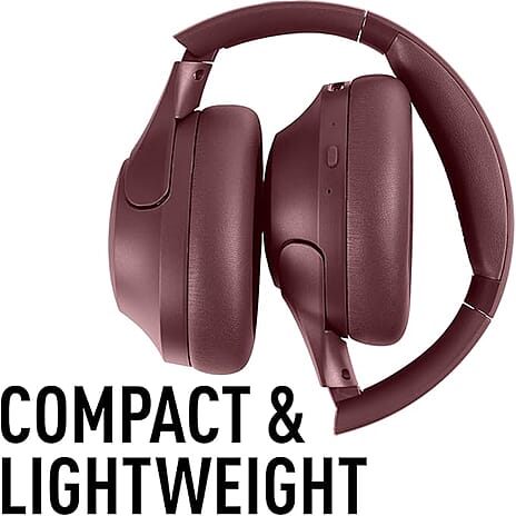 Reflex Audio Bluetooth Noise Cancelling Pro Headphone Foldable with Case - Burgundy