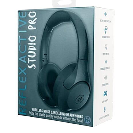 Reflex Audio Bluetooth Noise Cancelling Pro Headphone Foldable with Case - Teal