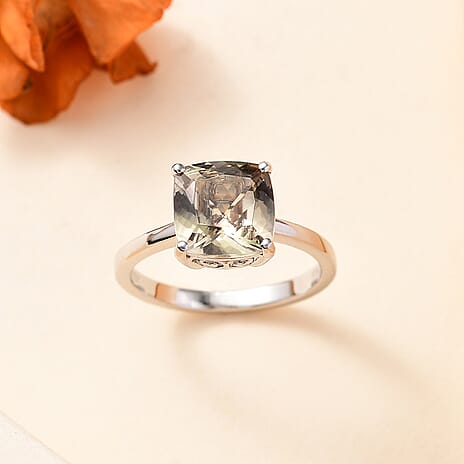 RHAPSODY 950 Platinum AAAA Turkizite Solitaire Ring 3.87 Ct, Platinum Wt. 5.25 Gms.