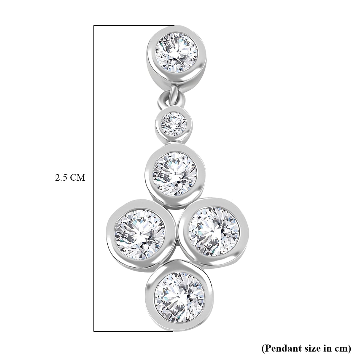 J Francis - Swarovski Zirconia Dangling Earring With Push Back in Rhodium Overlay Sterling Silver 5.44 Ct.