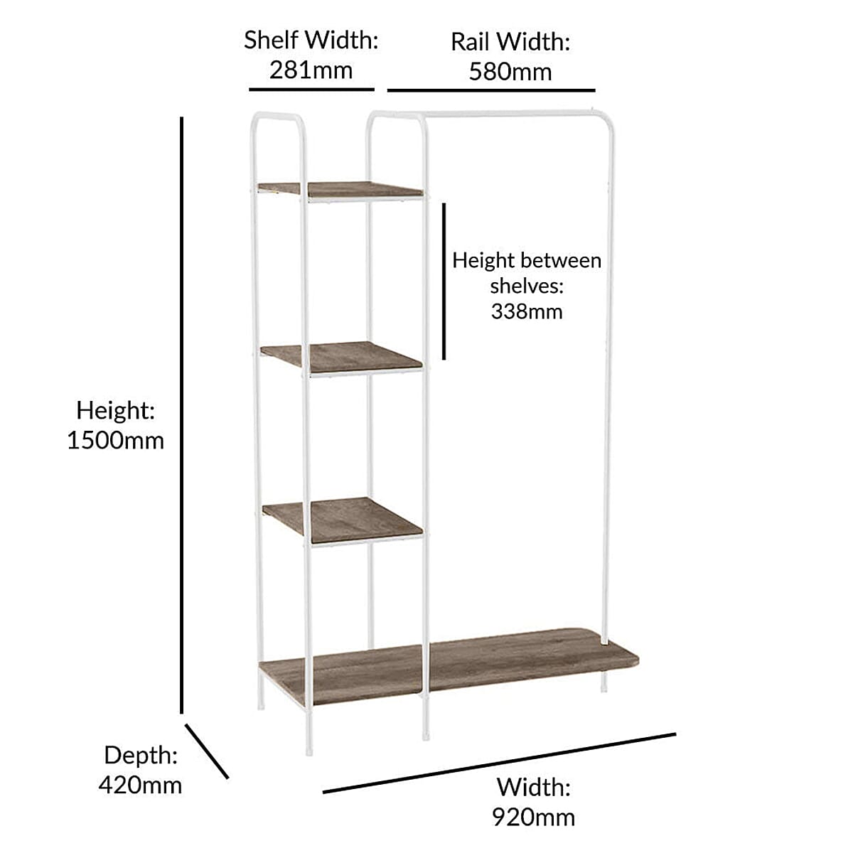 Clothing Rail - White