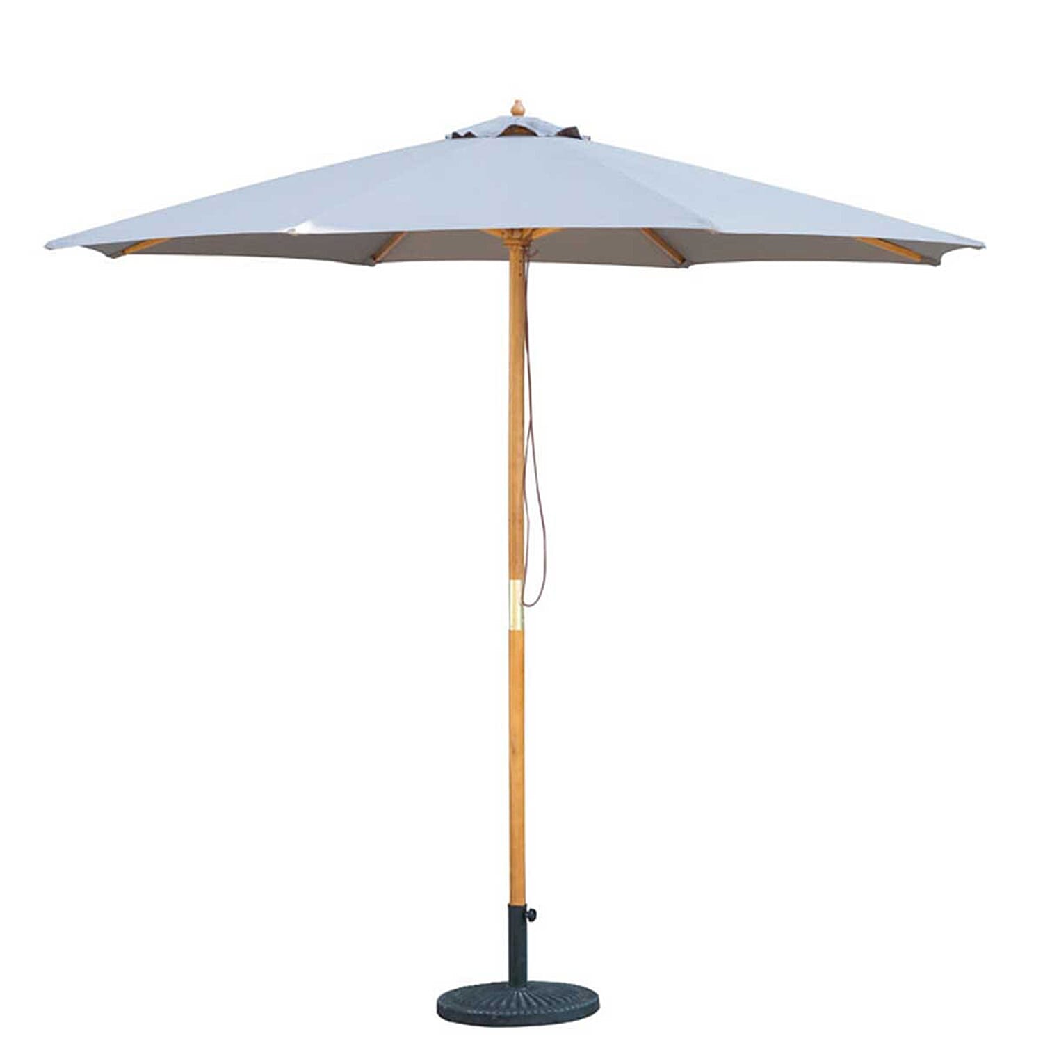 Bali Wooden Sunlight Resistance Parasol 2.85m with Base - Taupe