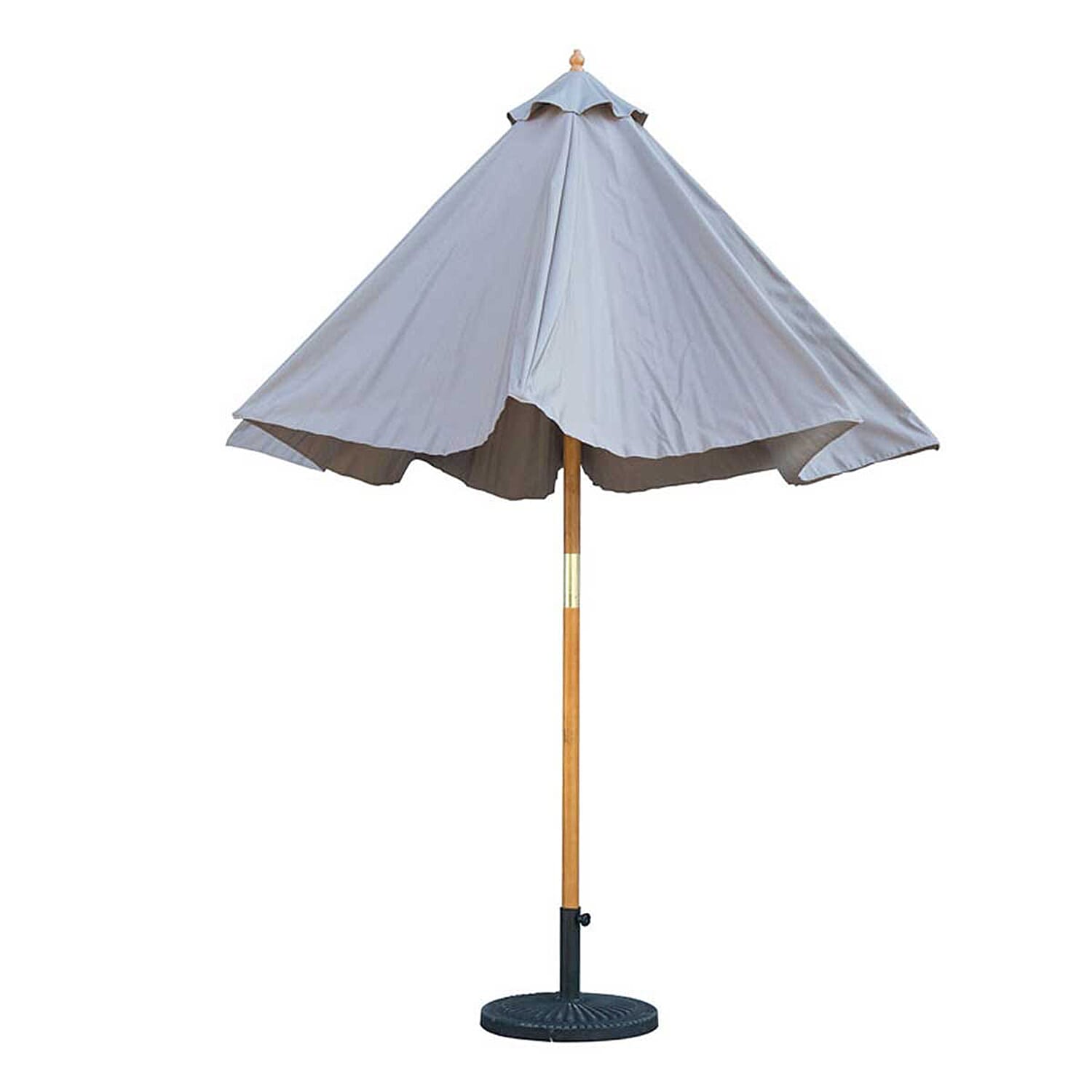 Bali Wooden Sunlight Resistance Parasol 2.85m with Base - Taupe