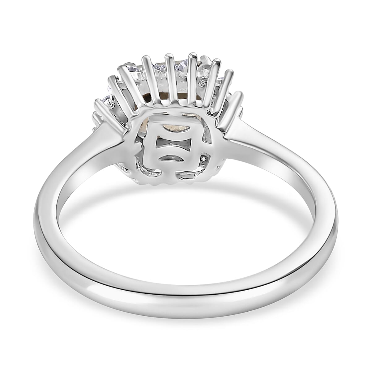 D'Joy Exclusive Edition - Turkizite & Moissanite Ring in Rhodium Overlay Sterling Silver 1.46 Ct.