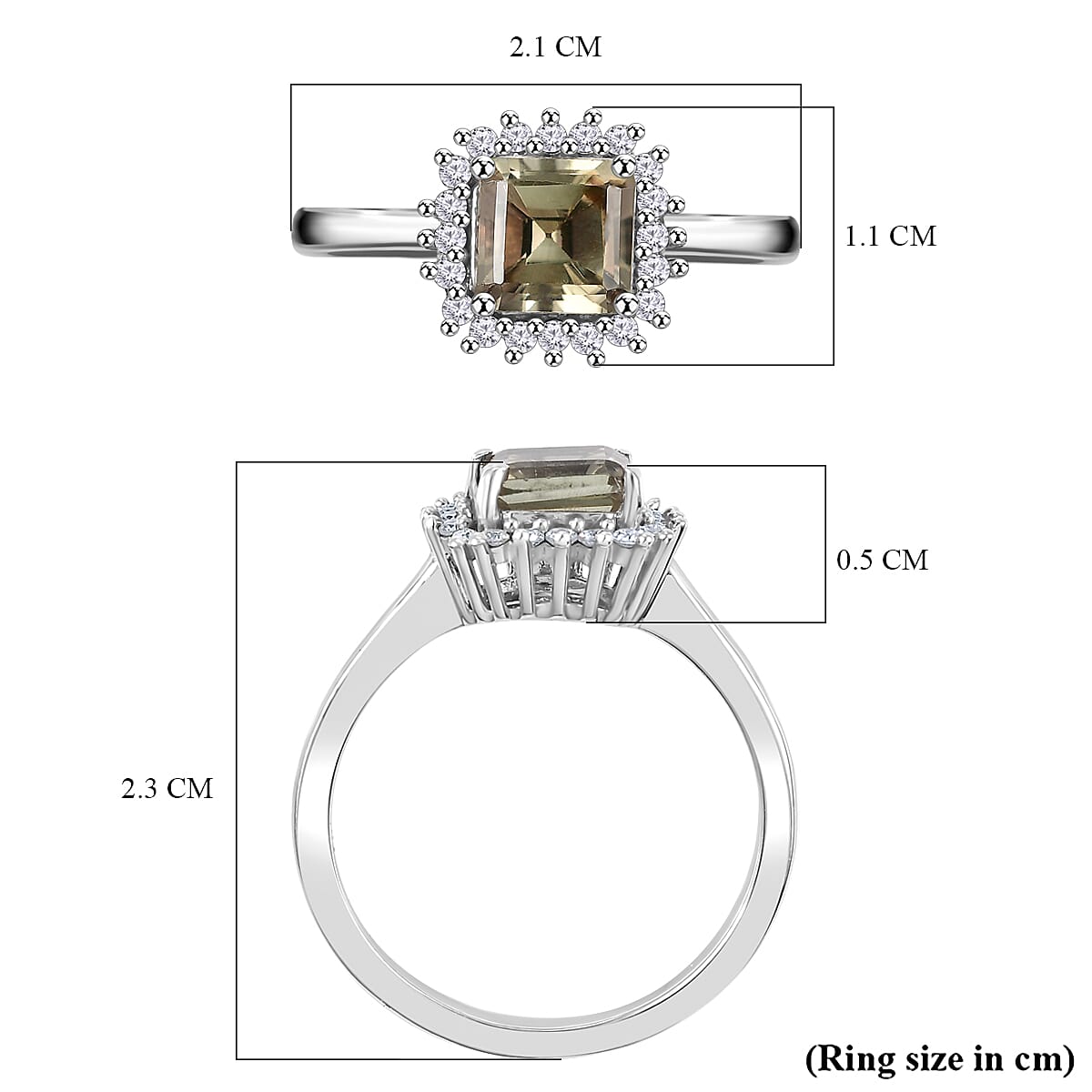 D'Joy Exclusive Edition - Turkizite & Moissanite Ring in Rhodium Overlay Sterling Silver 1.46 Ct.