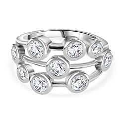 J Francis - SWAROVSKI ZIRCONIA Bubble Ring in Sterling Silver