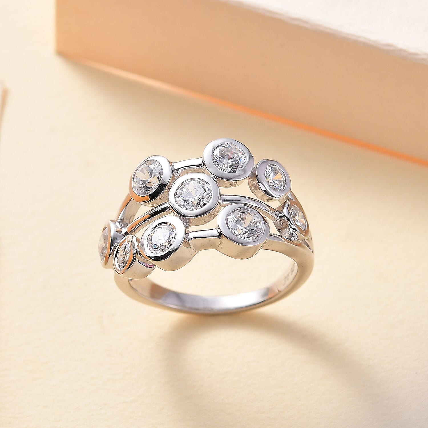 J Francis - SWAROVSKI ZIRCONIA Bubble Ring in Sterling Silver