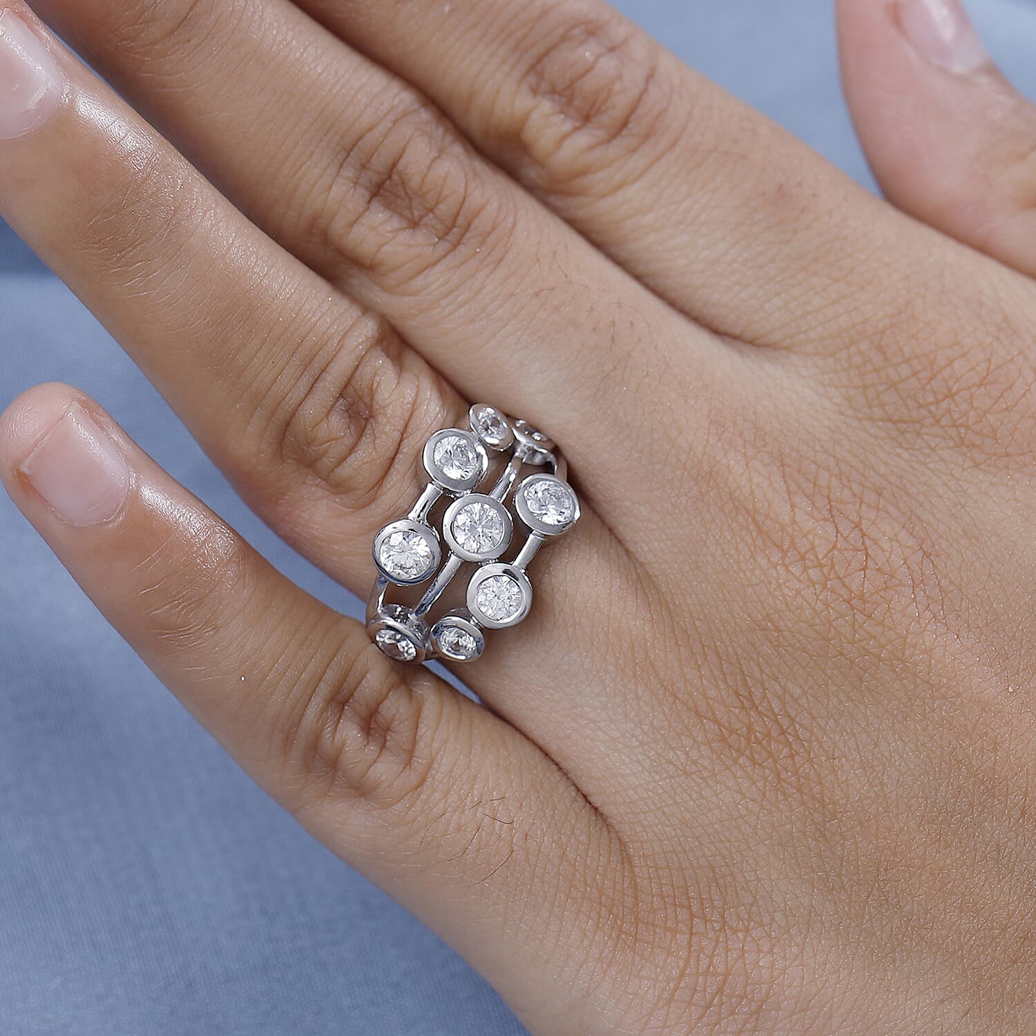 J Francis - SWAROVSKI ZIRCONIA Bubble Ring in Sterling Silver