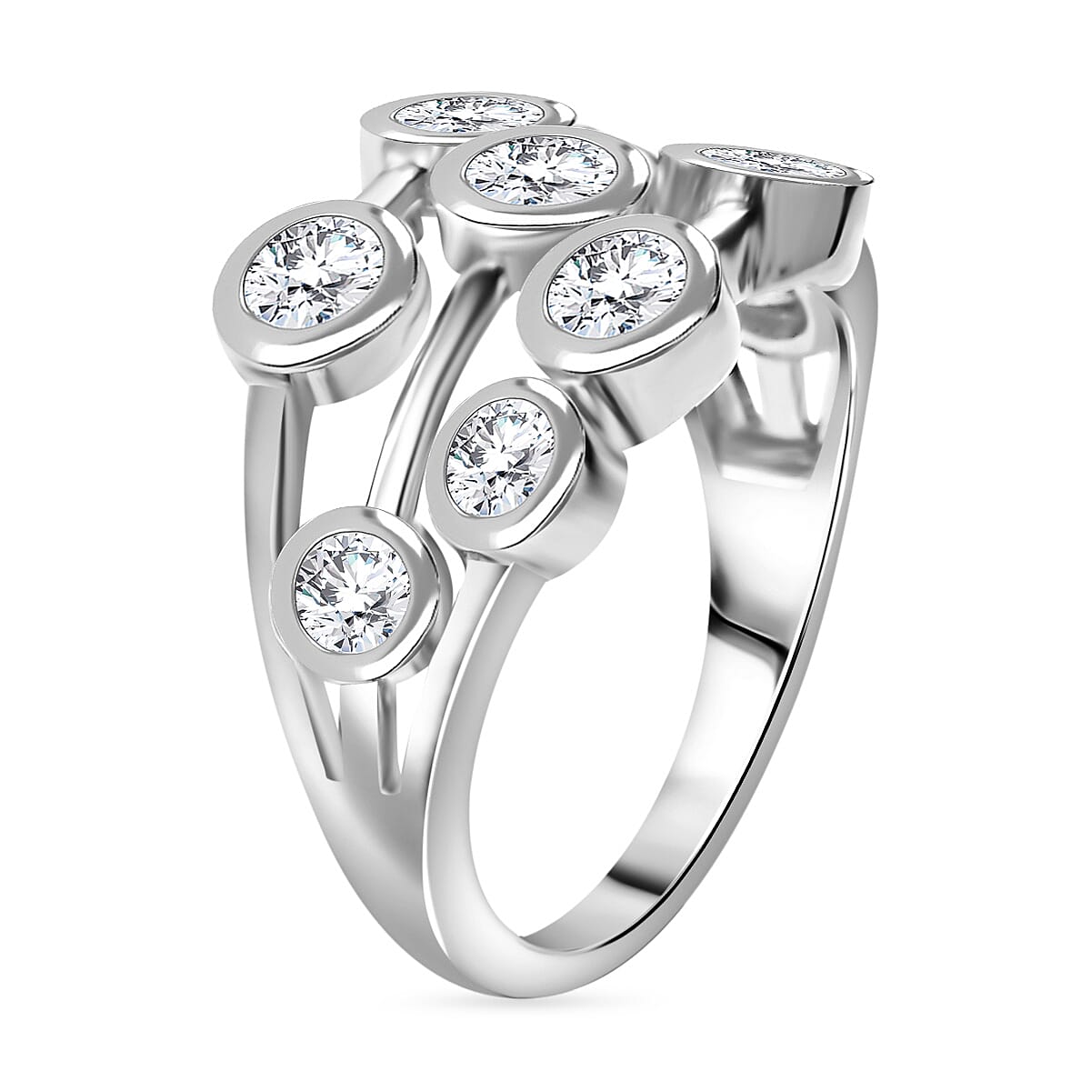 J Francis - SWAROVSKI ZIRCONIA Bubble Ring in Sterling Silver