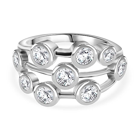 Swarovski Zirconia - Ring in Rhodium Overlay Sterling Silver 3.38 Ct.