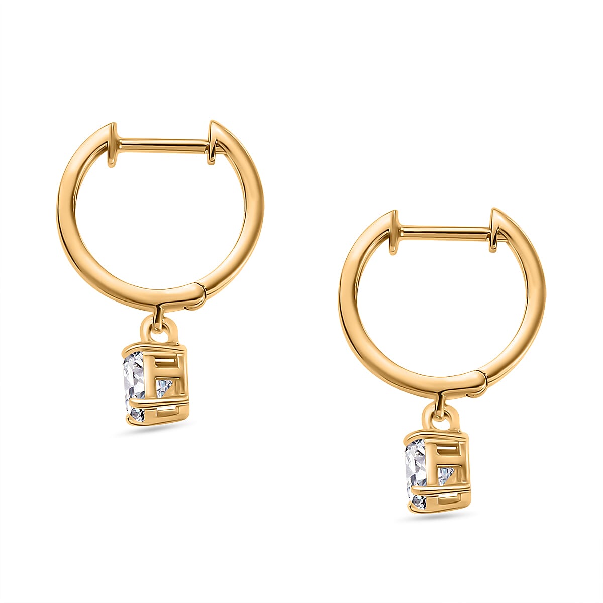 Swarovski Zirconia - Finest CZ Dangling Earring in 18K YG Vermeil Sterling Silver 2.54 ct 1.868 Ct.
