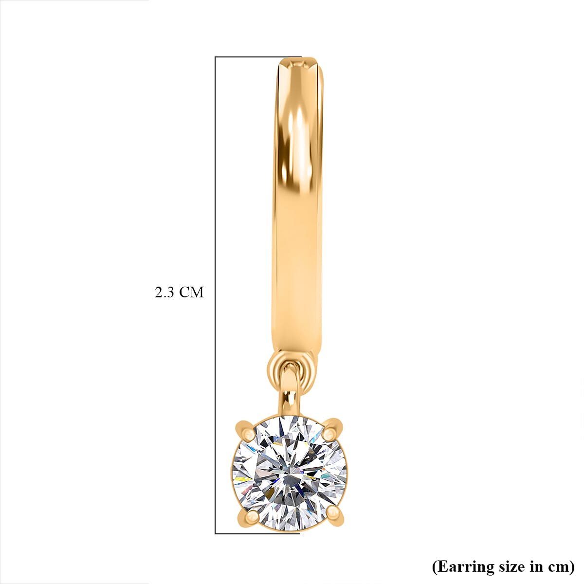 Swarovski Zirconia - Finest CZ Dangling Earring in 18K YG Vermeil Sterling Silver 2.54 ct 1.868 Ct.