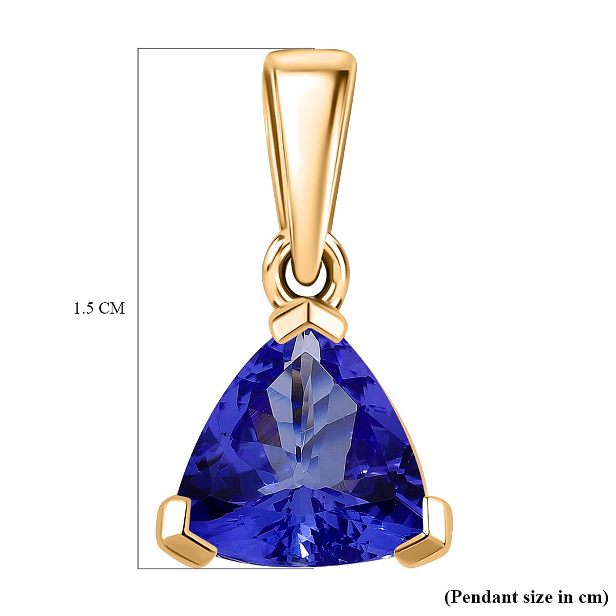 ILIANA 18K Yellow Gold AAA Tanzanite Solitaire Pendant, 1.699  Ct.