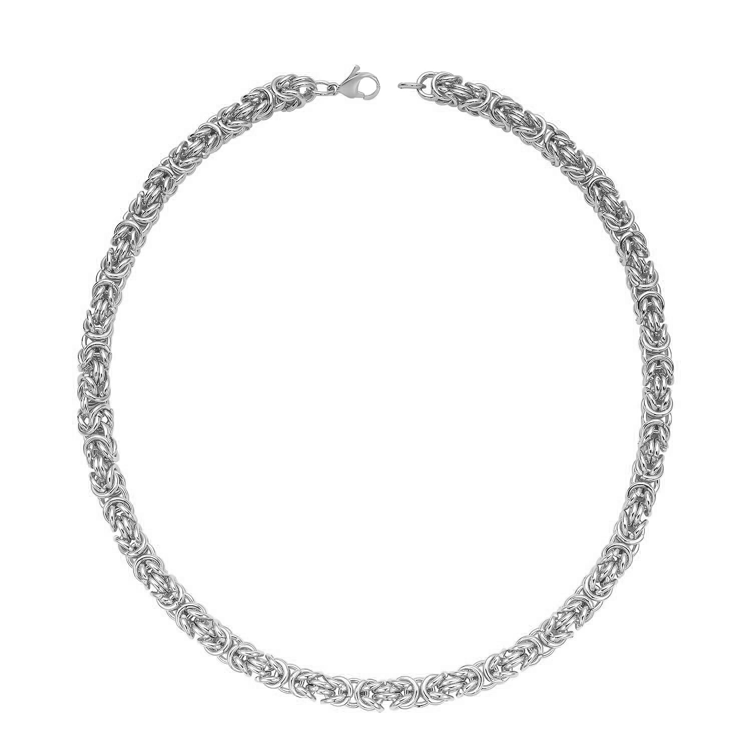   Byzantine Necklace (Size - 20) in White Tone