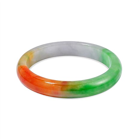 The Circle Of Heaven - Tri Colour Chameleon Jadeite Bangle (Size 8) 230.0 Ct