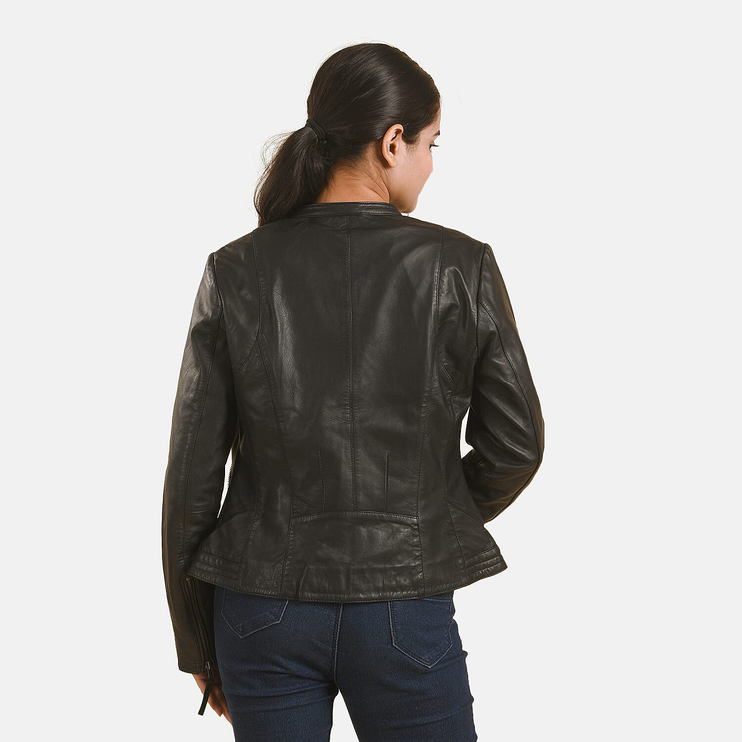 LA MAREY Genuine Leather Jacket - Black