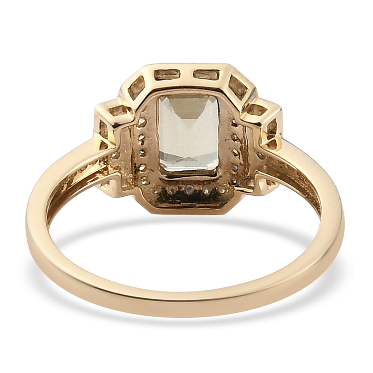 9K Yellow Gold Turkizite and Diamond Ring 1.43 Ct.