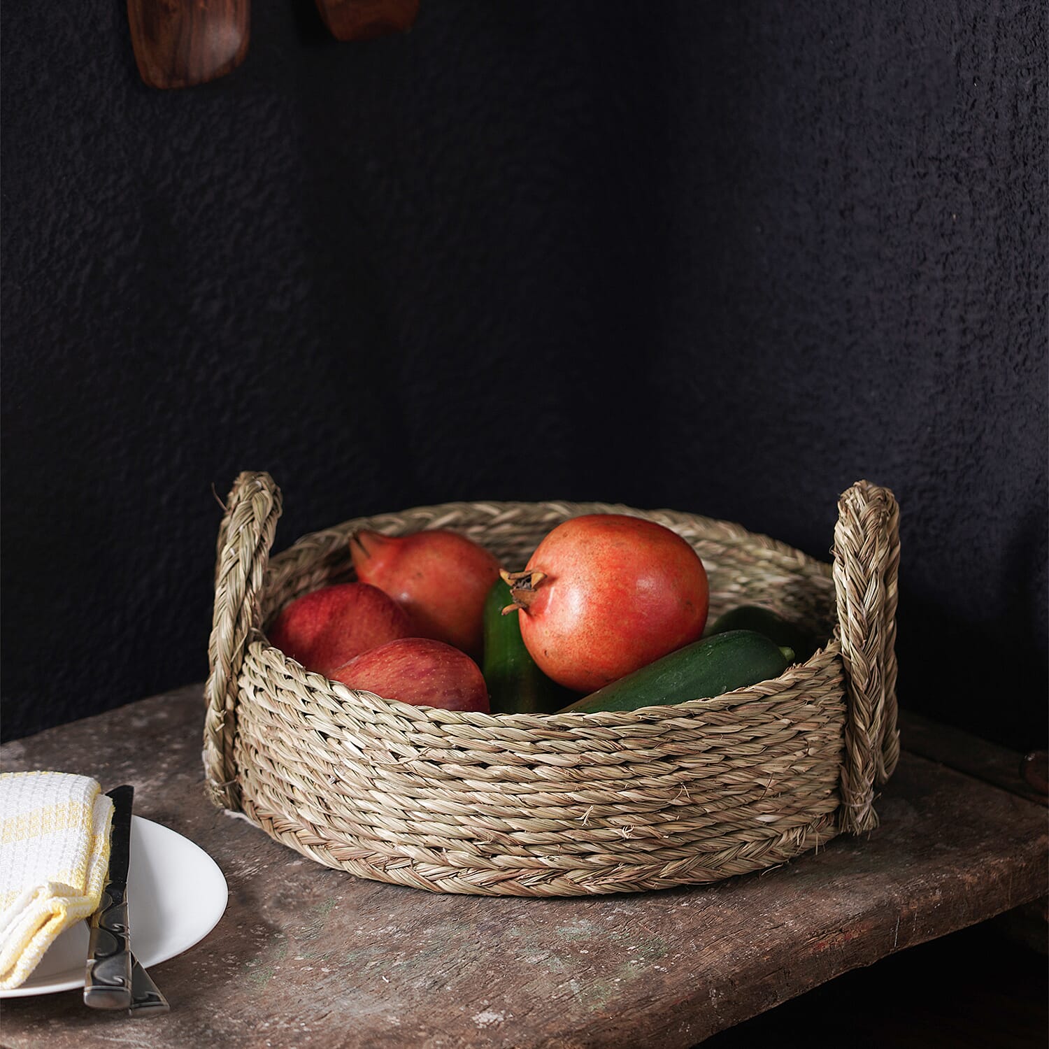 Handmade Sabai Grass Basket (Size 25x8 Cm) - Brown