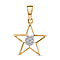 9K White Gold SGL Certified Diamond (I3/G-H) Star Pendant 0.05 Ct