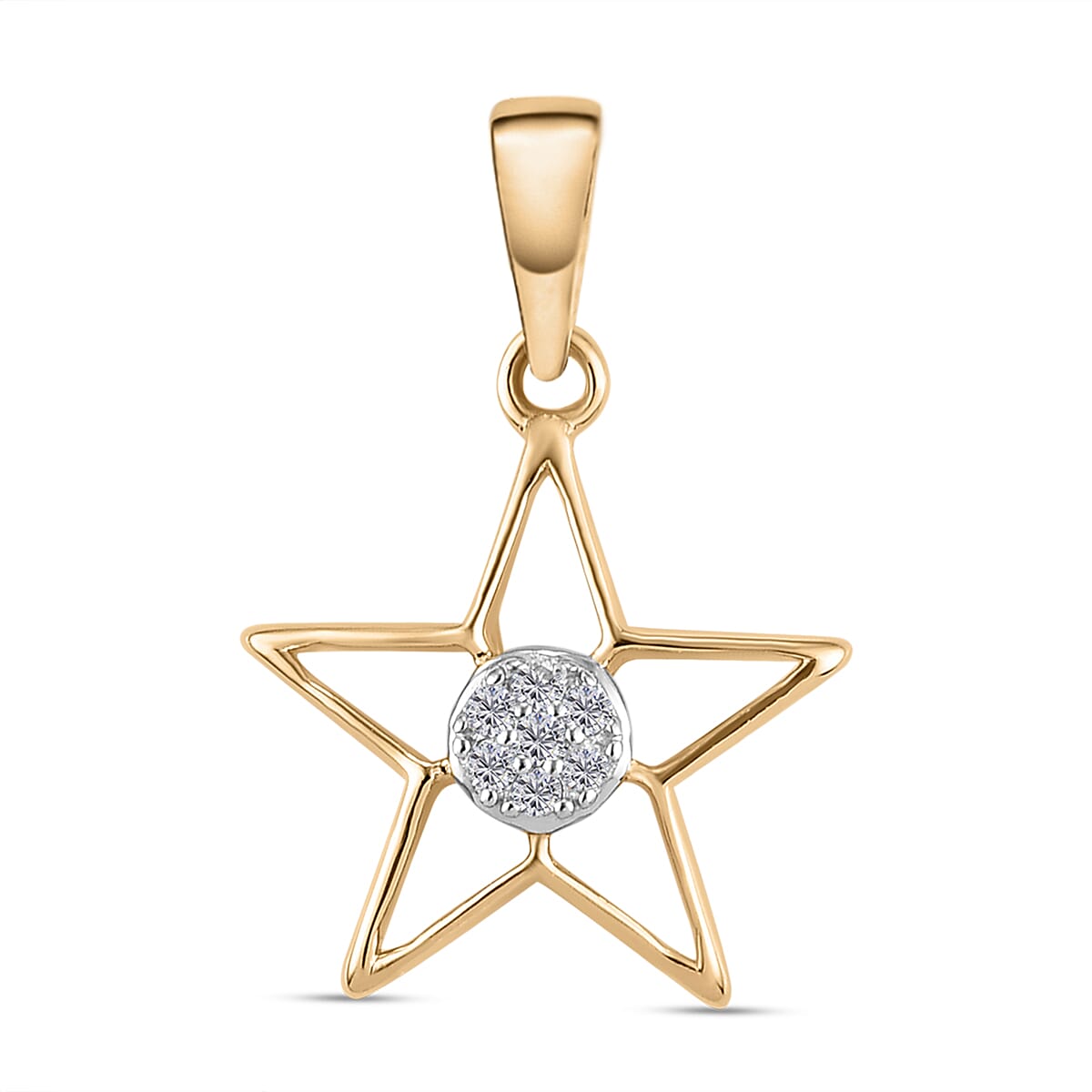 9K Yellow Gold SGL Certified Diamond (G-H) Star Pendant
