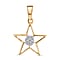 9K White Gold SGL Certified Diamond (I3/G-H) Star Pendant 0.05 Ct