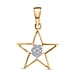 9K White Gold SGL Certified Diamond (I3/G-H) Star Pendant 0.05 Ct