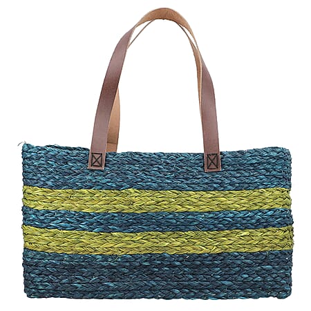 Handmade Sabai Grass Veg Bucket Bag  - Green