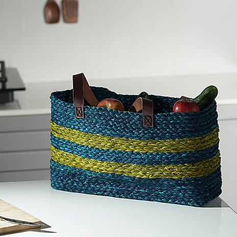 Handmade Sabai Grass Veg Bucket Bag - Green