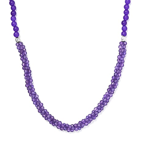 Amethyst and Quartzite Necklace (Size - 20) in Sterling Silver