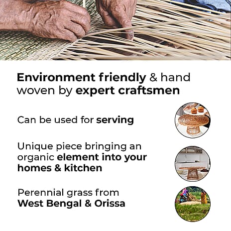 Handmade Sabai Grass Muffin Platter - Brown