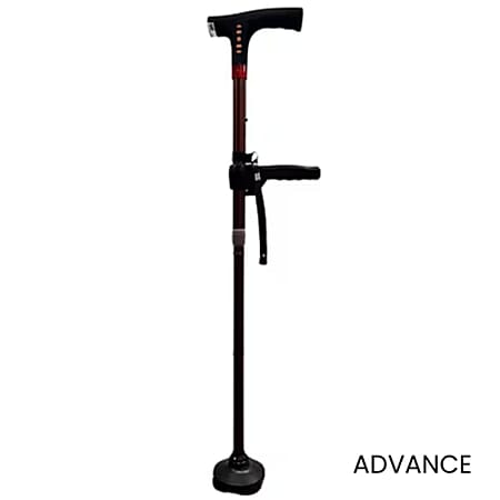 Smart Easy Up Advance Cane With 2 Handle & Anti Slip Base, Bluetooth/FM Radio Speaker, USB Charging and Extra Height Adjustments