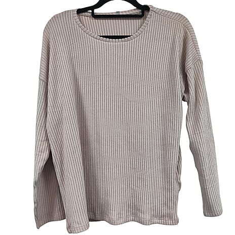 Long Sleeves Casual Knitted Blouse (Size 12) - Dusty Pink