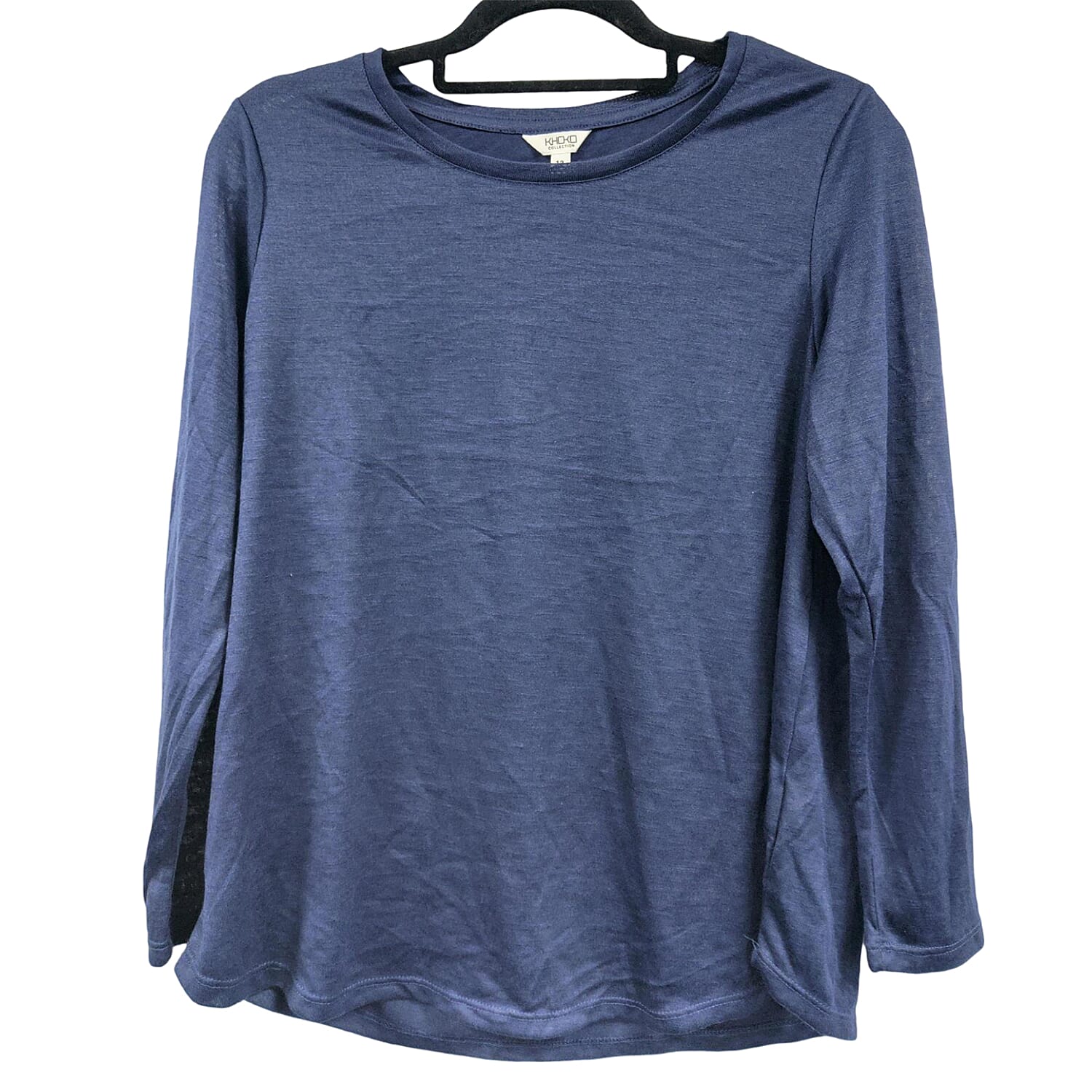 Long Sleeves Casual Knitted Blouse (Size 8) - Navy